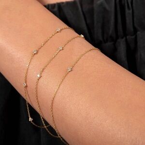 SOLD- Genuine Diamonds and 14k Solid Gold Bracelet